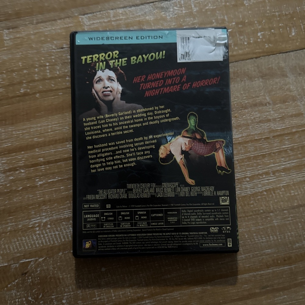 The Alligator People (DVD, 1959) Classic Horror Monster Movie - Picture 3 of 3